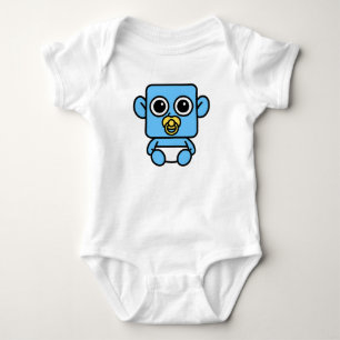 Cute Smilo Baby Bodysuitwith Yellow Pacifier. Bodysuit