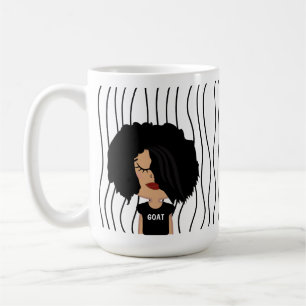 Cute Smirking Woman Striped Mug. Choose Your Look! Coffee Mug