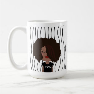 Cute Smirking Woman Striped Mug. Choose Your Look! Coffee Mug