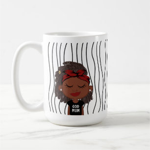 Cute Smirking Woman Striped Mug. Choose Your Look! Coffee Mug