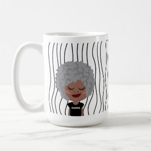 Cute Smirking Woman Striped Mug. Choose Your Look! Coffee Mug