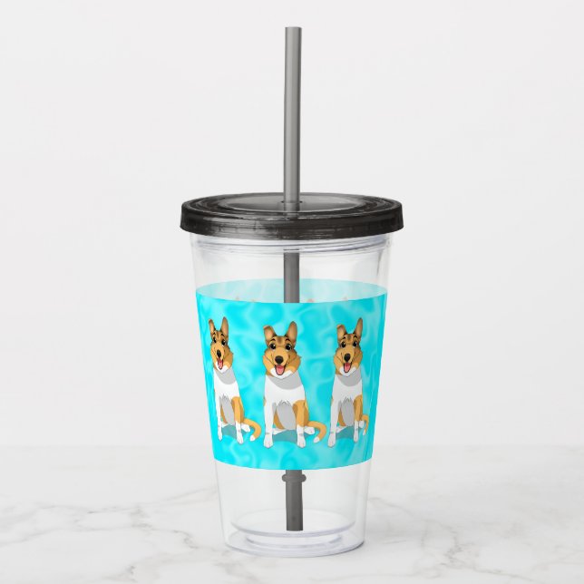 Cute Smooth Collie Dog    Acrylic Tumbler (Front)