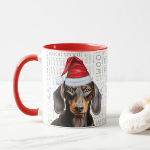 Cute Smooth Dachshund Lover Christmas Holiday Mug