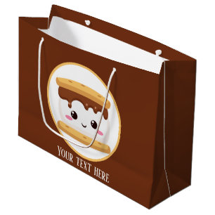 cute s'more food party large gift bag