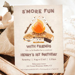 Cute S'more Fun Campfire 1st Birthday Invitation<br><div class="desc">Birthdays are s'more fun with friends so invite them all with this cute not just 1st Birthday invitation :) Easily personalise all the text. Please visit the store for the full line of products that are available. :) - Kate Eden Art.</div>