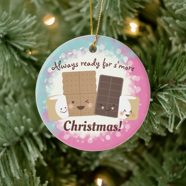 Cute smores baking bakery sweets Christmas Ceramic Tree Decoration (Tree)