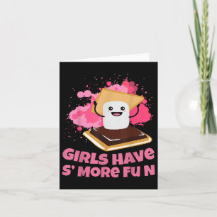Cute Smores Camping Girls Have Smore Fun Camper Card