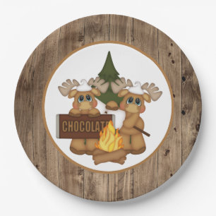 Cute smores party paper plate