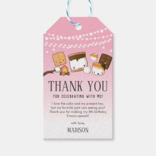 Cute S'mores Smore Camping Birthday Thank You Gift Tags
