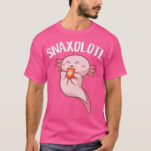 Cute Snacking Axolotl Snaxolotl Kawaii Salamander T-Shirt
