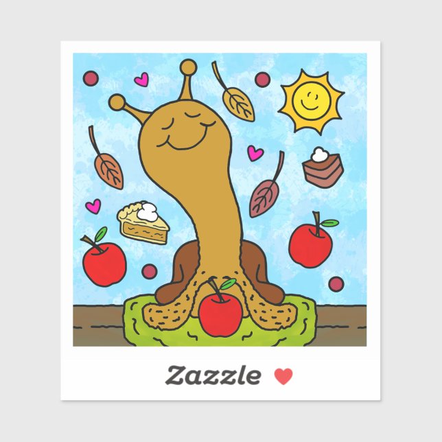 Cute Snail Apple-y Sweet Smiles Fall Vinyl (Sheet)