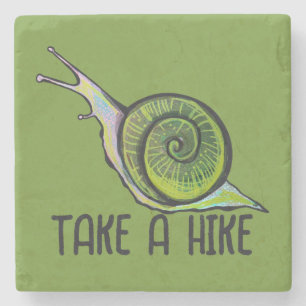 Cute Snail Art Stone Coaster
