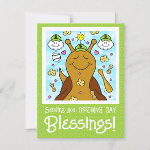 Cute Snail Baseball Blessings    Postcard
