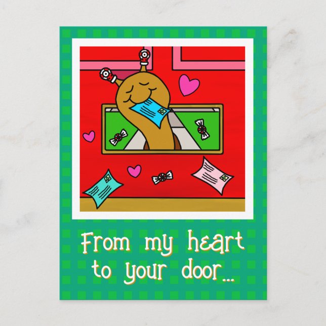 Cute Snail Christmas Mail  Holiday Postcard (Front)