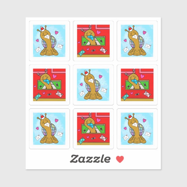 Cute Snail Christmas Mail Tiny Art Series (Sheet)