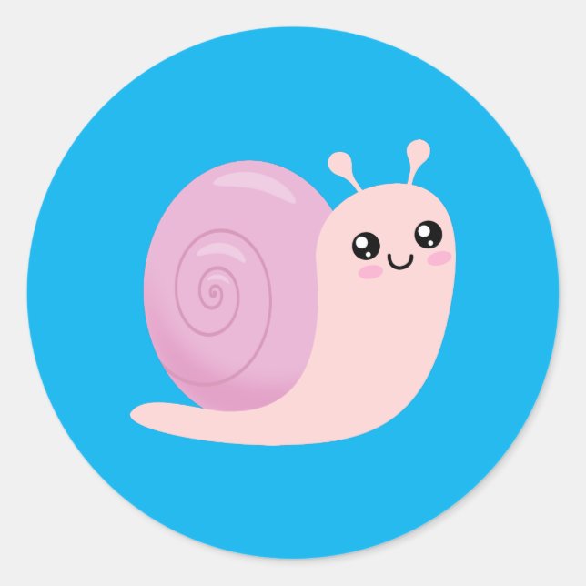 Cute Snail Classic Round Sticker (Front)