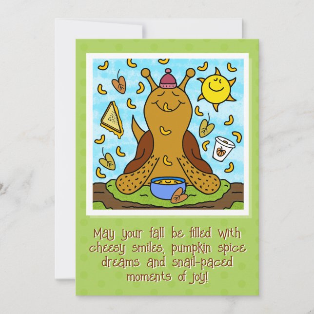 Cute Snail Comfort Food Happy Fall  Card (Front)