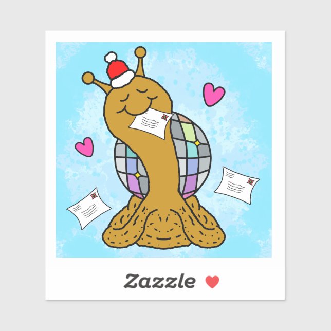 Cute Snail Disco Mail Christmas Vinyl (Sheet)