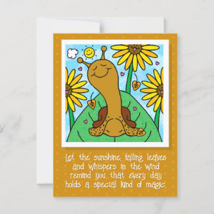 Cute Snail Fall Sunflower Garden Thinking Of You Postcard