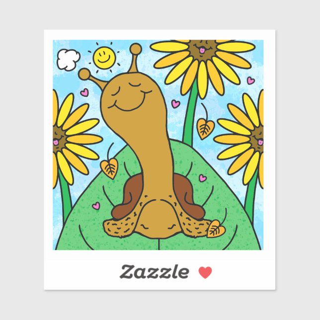 Cute Snail Fall Sunflower Garden Vinyl (Sheet)