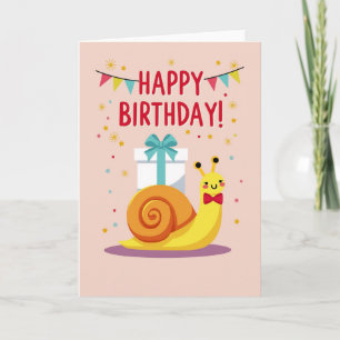 Cute Snail Gift Birthday Card