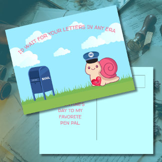 Cute Snail Mail Pen Pal Postcard