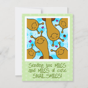 Cute Snail Miles Of Smiles Friendship Postcard