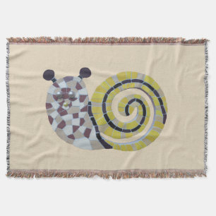 Cute Snail Mosaic Cust. Trow Blanket