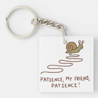 Cute Snail Patience Motivational Quote Key Ring