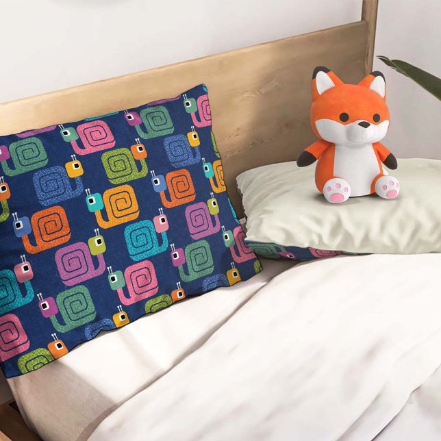 Cute Snail Pattern on Blue Pillowcase (Creator Uploaded)