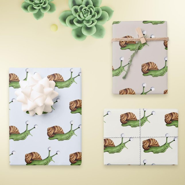 Cute Snail Pattern  Wrapping Paper Sheet (Creator Uploaded)