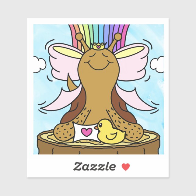 Cute Snail Pink Hair Ribbon Pretty Girl Smiles  (Sheet)