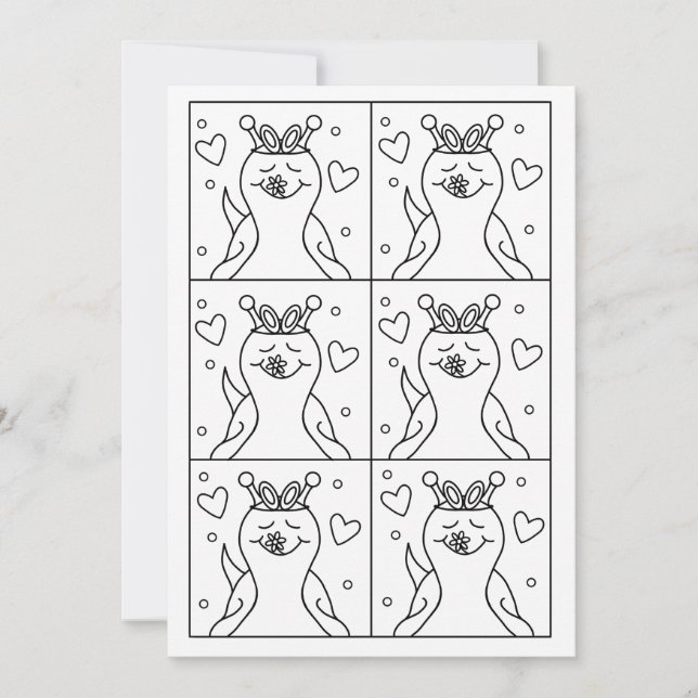 Cute Snail Pop Art Bunny Ears Easter Colouring |  Holiday Card (Front)