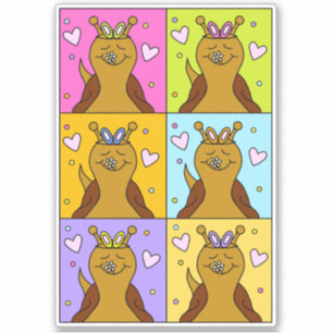 Cute Snail Pop Art Bunny Ears Easter   Vinyl