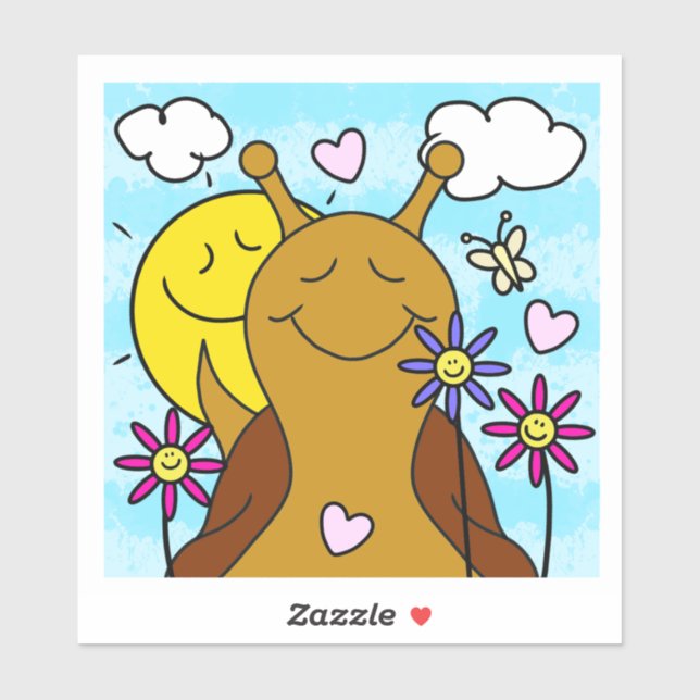 Cute Snail Sending Smiles Spring | Vinyl  (Sheet)