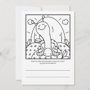 Cute Snail Strawberries And Summer Sunshine Smiles Card