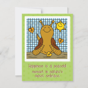 Cute Snail Sunshine And Leaf Mosaic Happy Fall Postcard