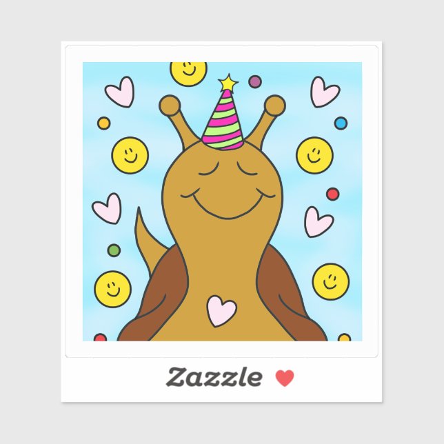 Cute Snail Sweet Little Birthday | Vinyl  (Sheet)