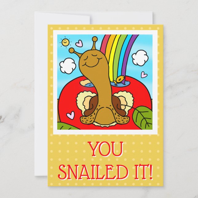 Cute Snail Teacher Thank You  Card (Front)
