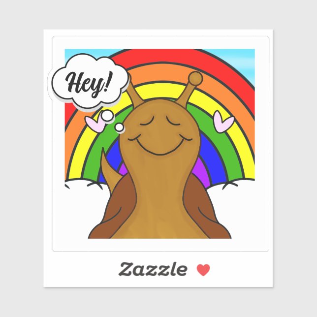 Cute Snail With Rainbow Hey | Vinyl  (Sheet)