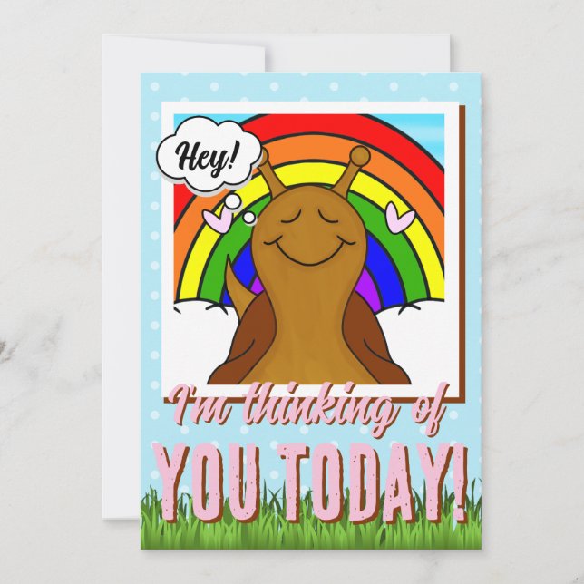 Cute Snail With Rainbow Snail-Tastic Day |  Card (Front)