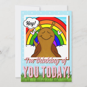 Cute Snail With Rainbow Snail-Tastic Day Card