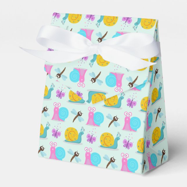 Cute Snails, Butterflies and Dragonflies  Favour Box (Front Side)