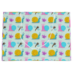 Cute Snails, Butterflies and Dragonflies  Large Gift Bag