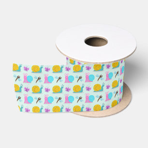 Cute Snails, Butterflies and Dragonflies Satin Ribbon