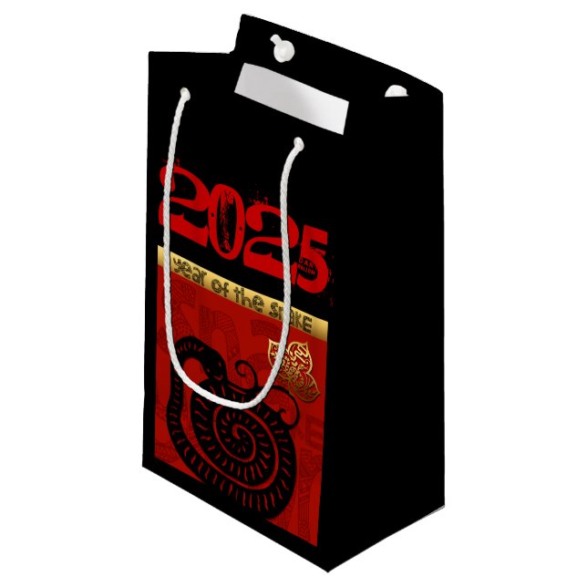 Cute Snake Chinese New Year Zodiac Birthday SGB Small Gift Bag (Front Angled)