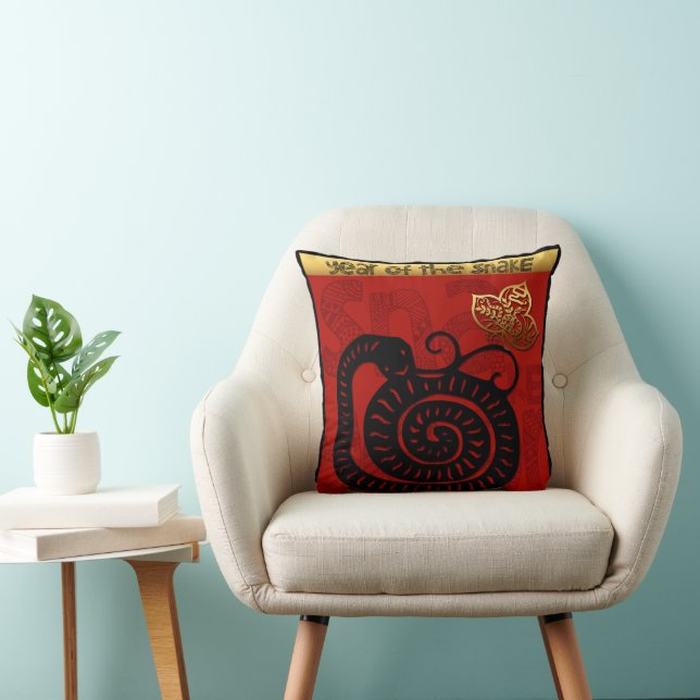 Cute Snake Chinese New Year Zodiac Birthday SqP Cushion (Chair)