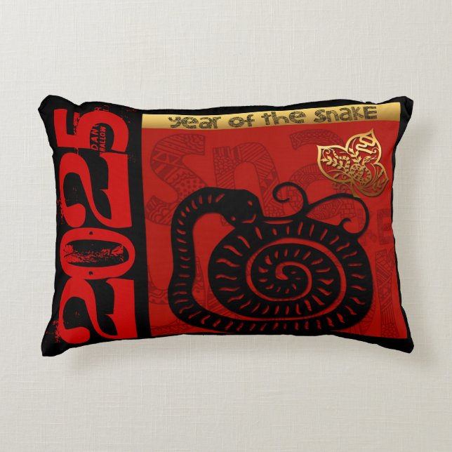 Cute Snake Chinese Year 2025 Zodiac Birthday AP A Decorative Cushion (Front)