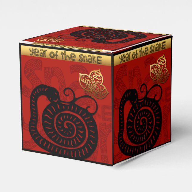 Cute Snake Chinese Year 2025 Zodiac Birthday CFB Favour Box (Front Side)
