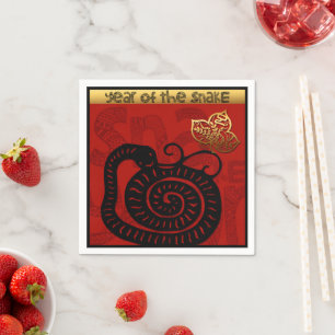 Cute Snake Chinese Year 2025 Zodiac Birthday PN Napkin